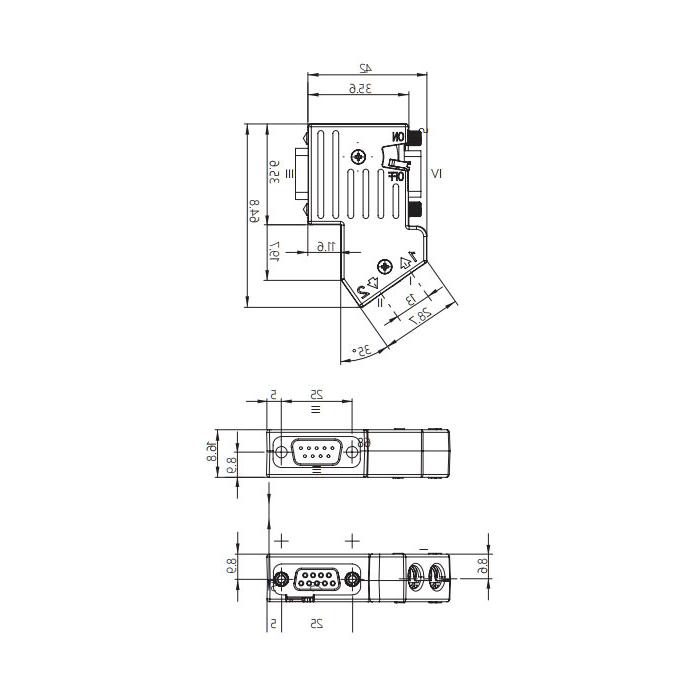 Profibus Bus plug with switchable terminal resistance, 0CE161